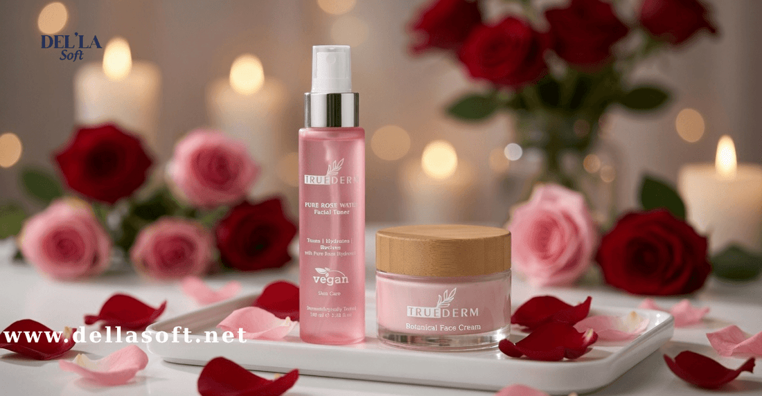 TRUEDERM Pure Rose Water Facial Toner used before moisturiser in a daily skincare routine