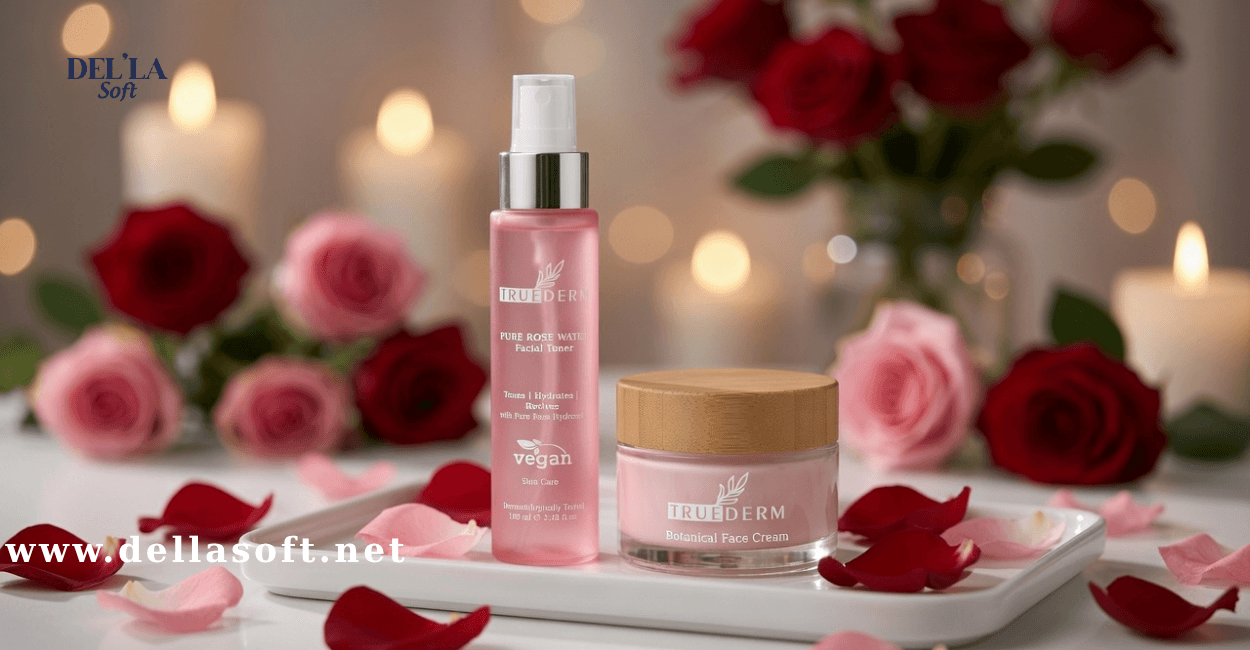 TRUEDERM Pure Rose Water Facial Toner used before moisturiser in a daily skincare routine