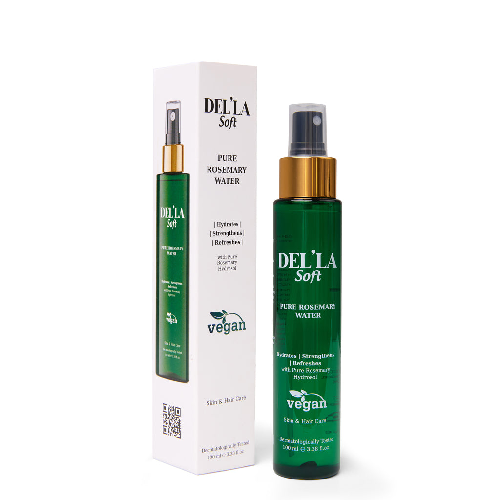 Pure Rosemary Water Spray for Hair & Scalp 100ml | 100% Natural Hydrosol | Del’la Soft